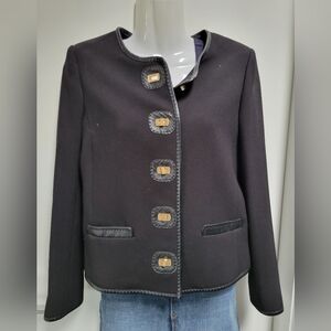 Club Monaco Black Blazer with Gold Accents